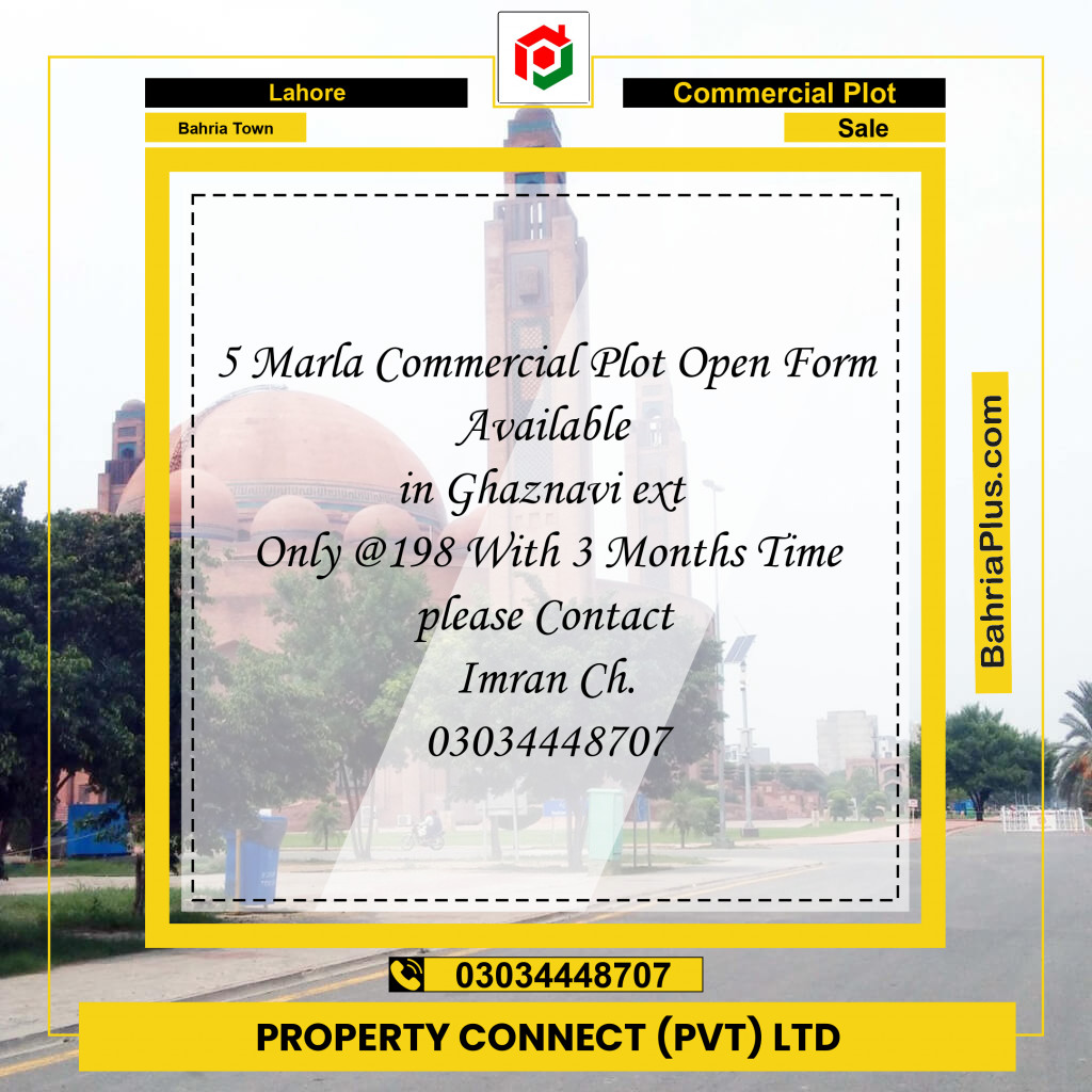 Commercial Plot for Sale in Bahria Town, Lahore - (BP-298045)