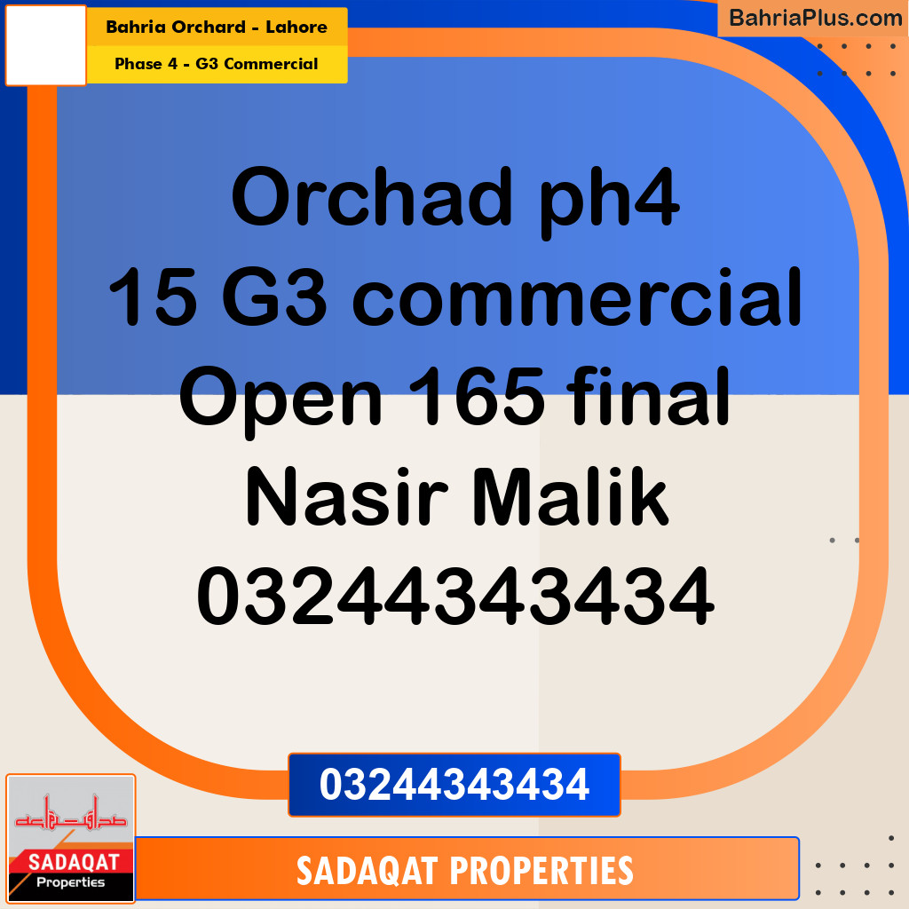 5 Marla Commercial Plot for Sale in Phase 4 - G3 Commercial -  Bahria Orchard, Lahore - (BP-298066)