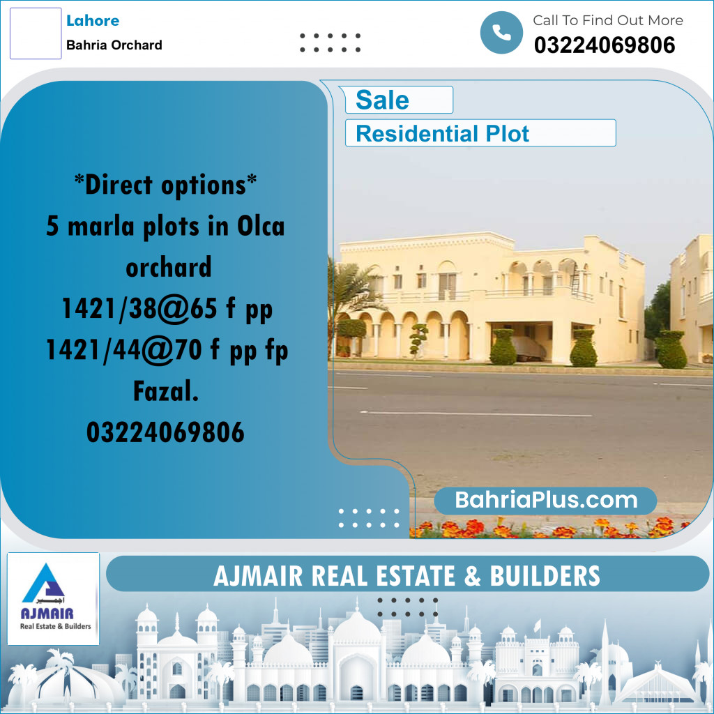Residential Plot for Sale in Bahria Orchard, Lahore - (BP-298135)