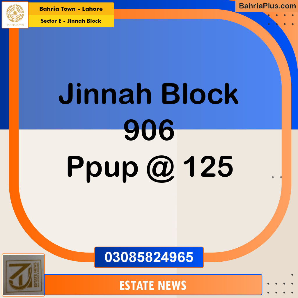 5 Marla Residential Plot for Sale in Sector E - Jinnah Block -  Bahria Town, Lahore - (BP-298151)
