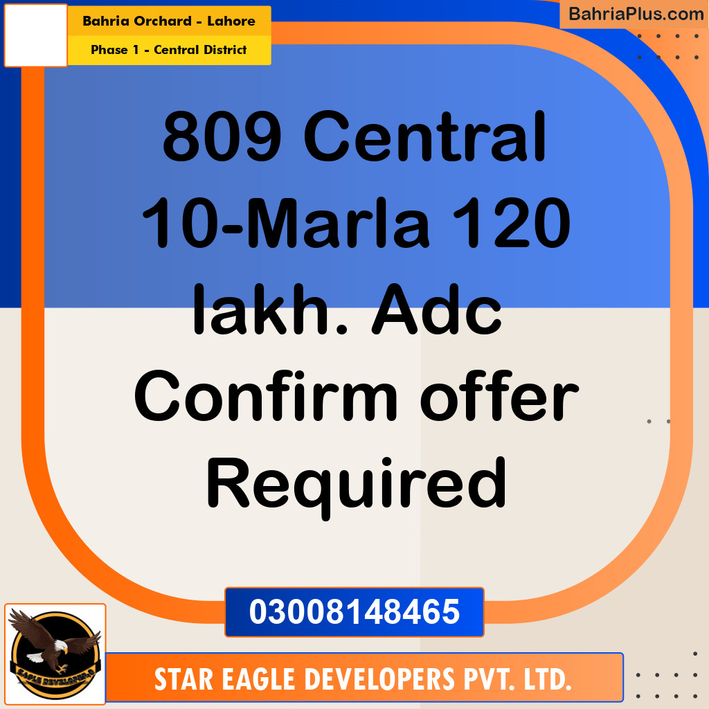 10 Marla Residential Plot for Sale in Phase 1 - Central District -  Bahria Orchard, Lahore - (BP-298225)