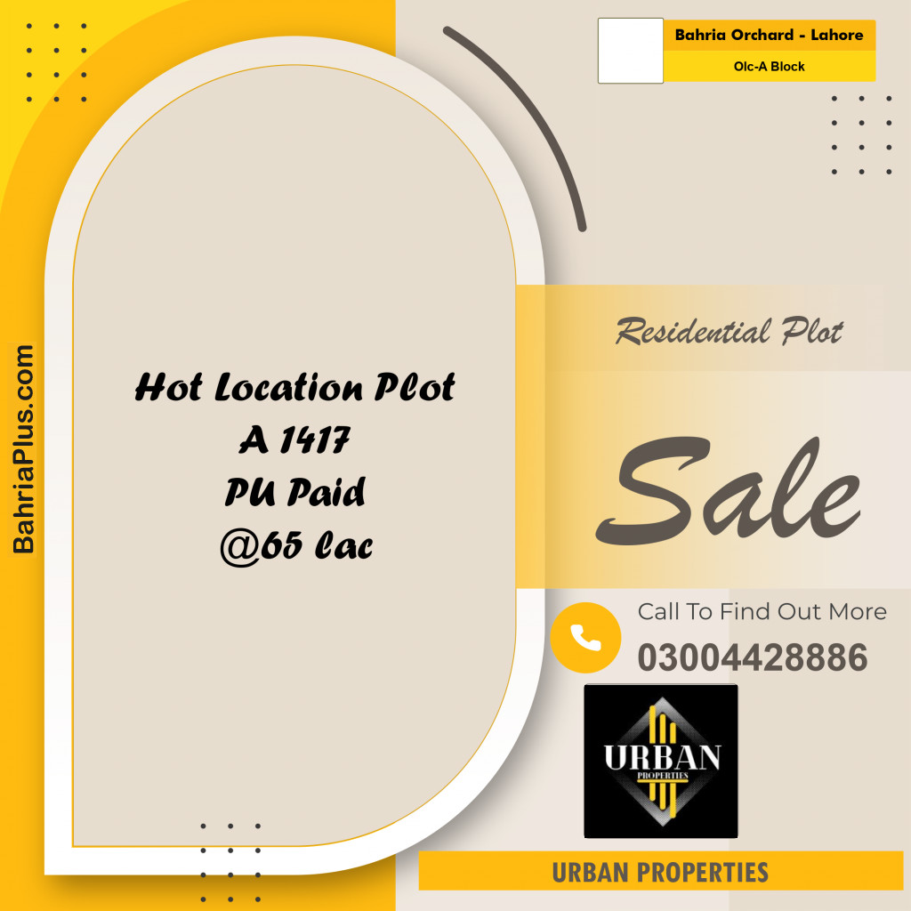 5 Marla Residential Plot for Sale in OLC-A Block -  Bahria Orchard, Lahore - (BP-298226)