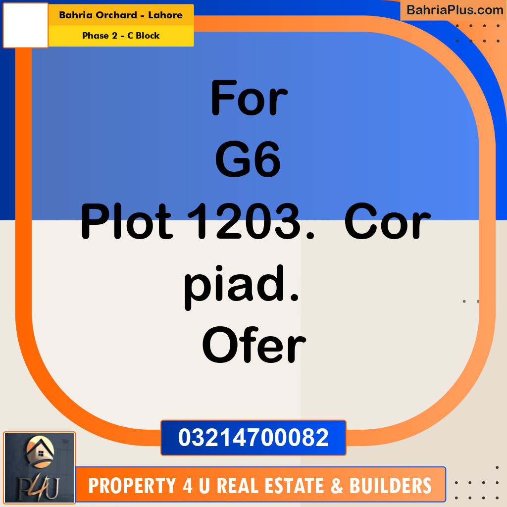 10 Marla Residential Plot for Sale in Phase 2 - C Block -  Bahria Orchard, Lahore - (BP-298348)