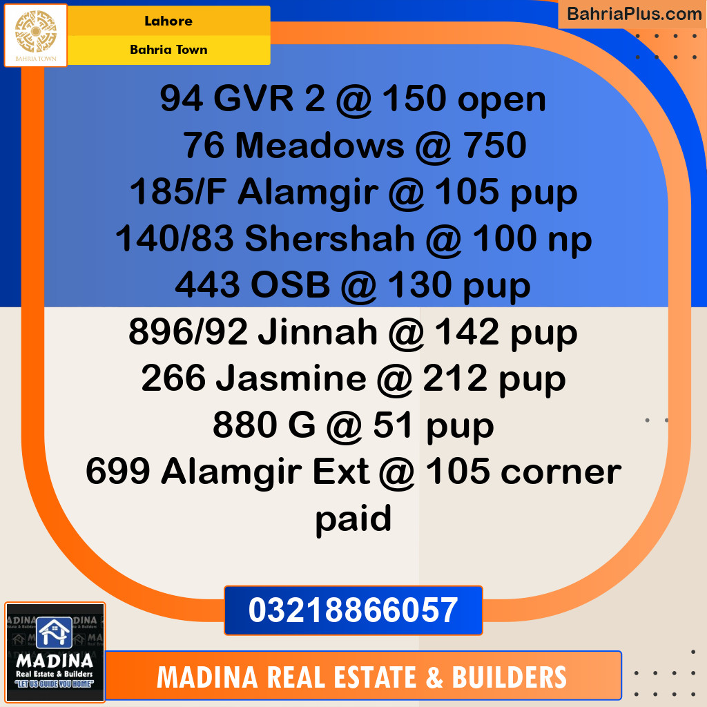 Residential Plot for Sale in Bahria Town, Lahore - (BP-298354)