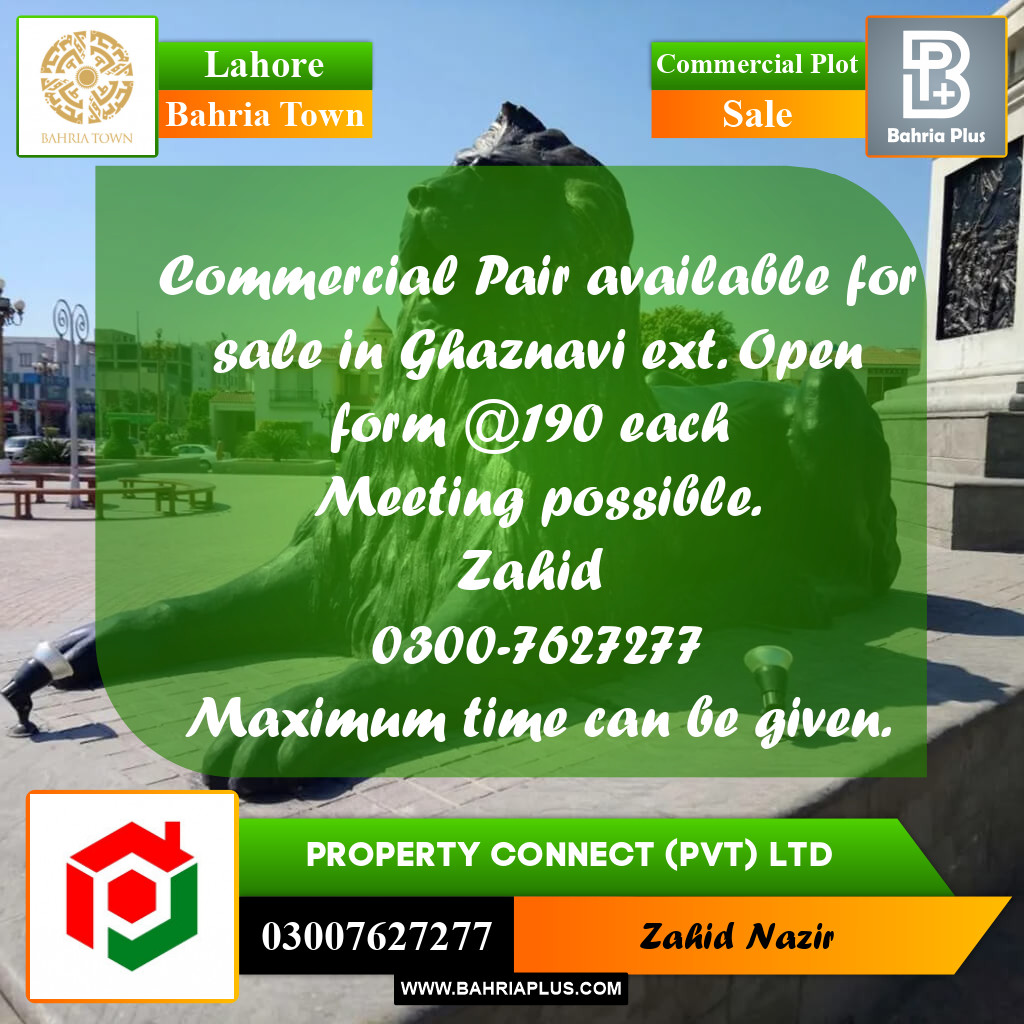Commercial Plot for Sale in Bahria Town, Lahore - (BP-298404)