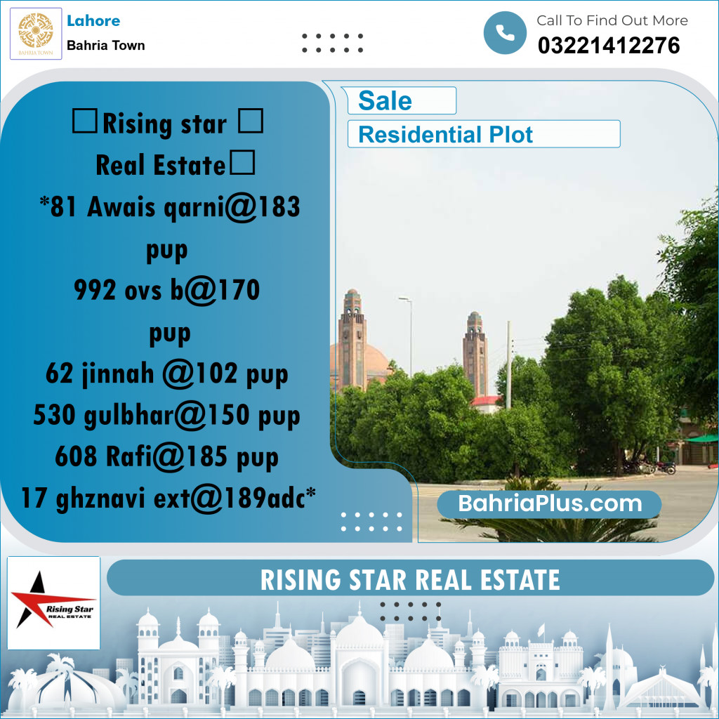 Residential Plot for Sale in Bahria Town, Lahore - (BP-298411)