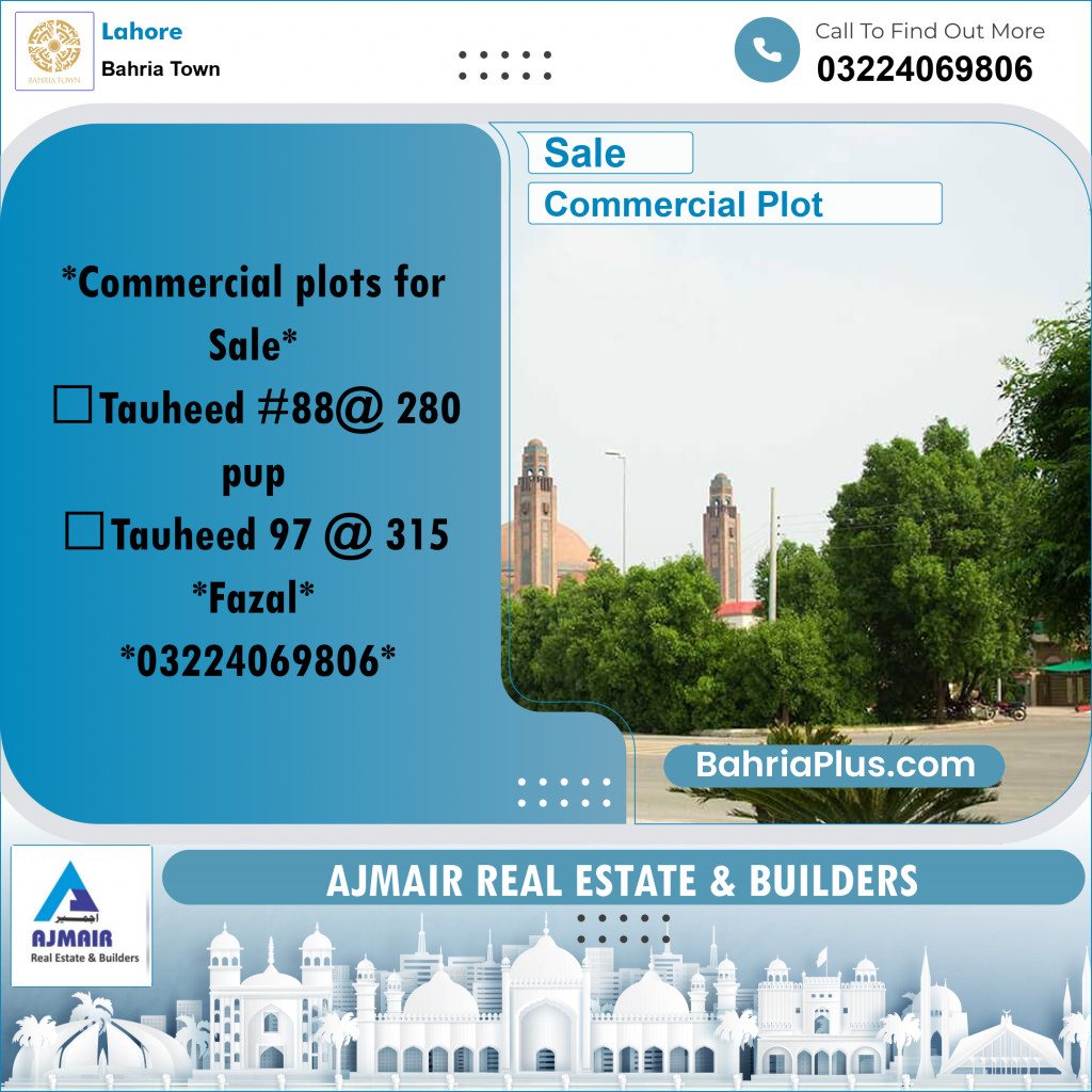 Commercial Plot for Sale in Bahria Town, Lahore - (BP-298445)