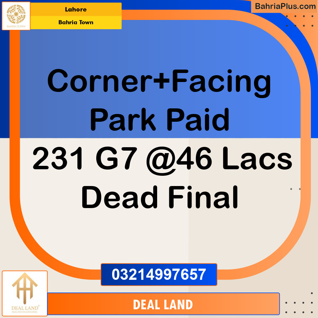 Residential Plot for Sale in Bahria Town, Lahore - (BP-298448)