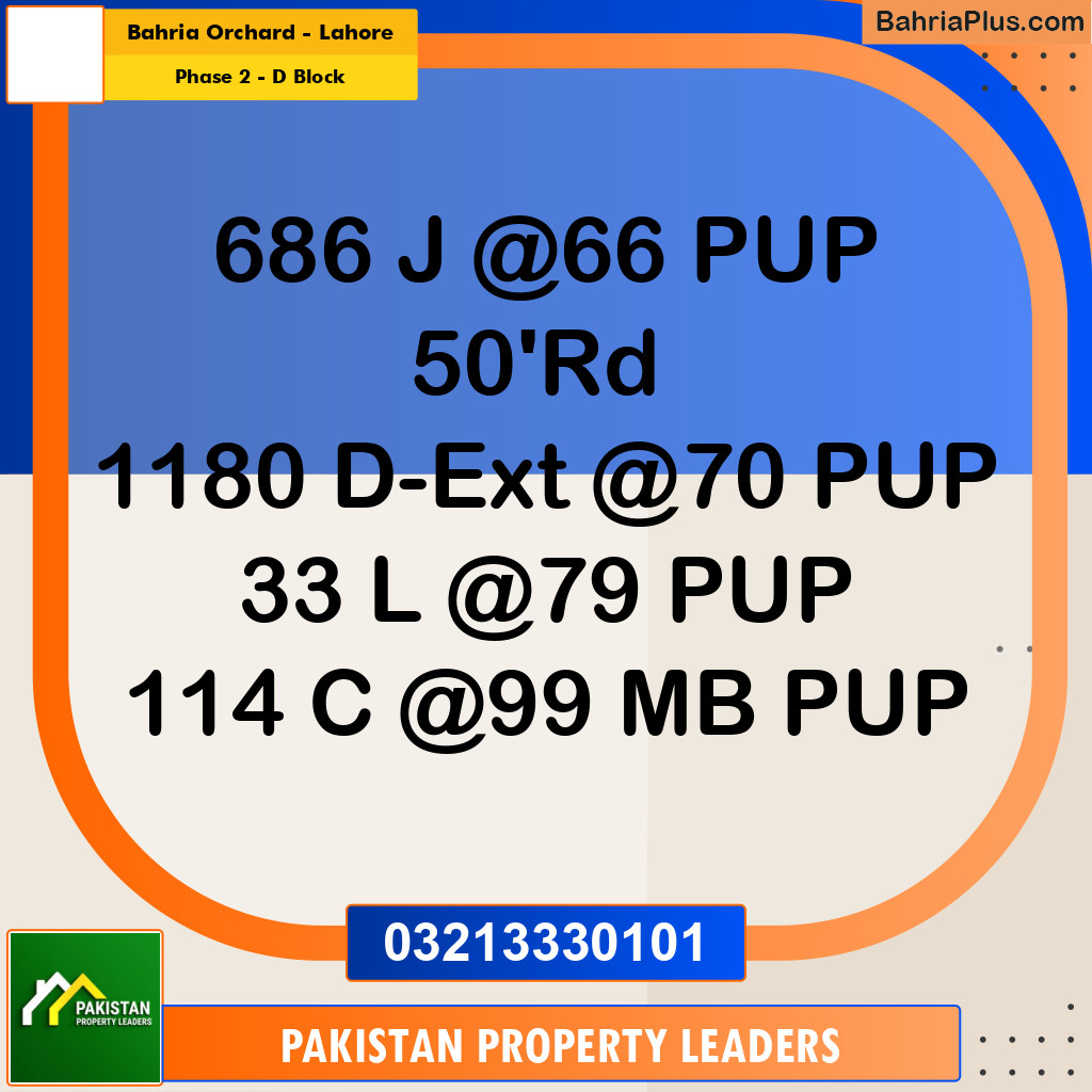 8 Marla Residential Plot for Sale in Phase 2 - D Block -  Bahria Orchard, Lahore - (BP-298551)