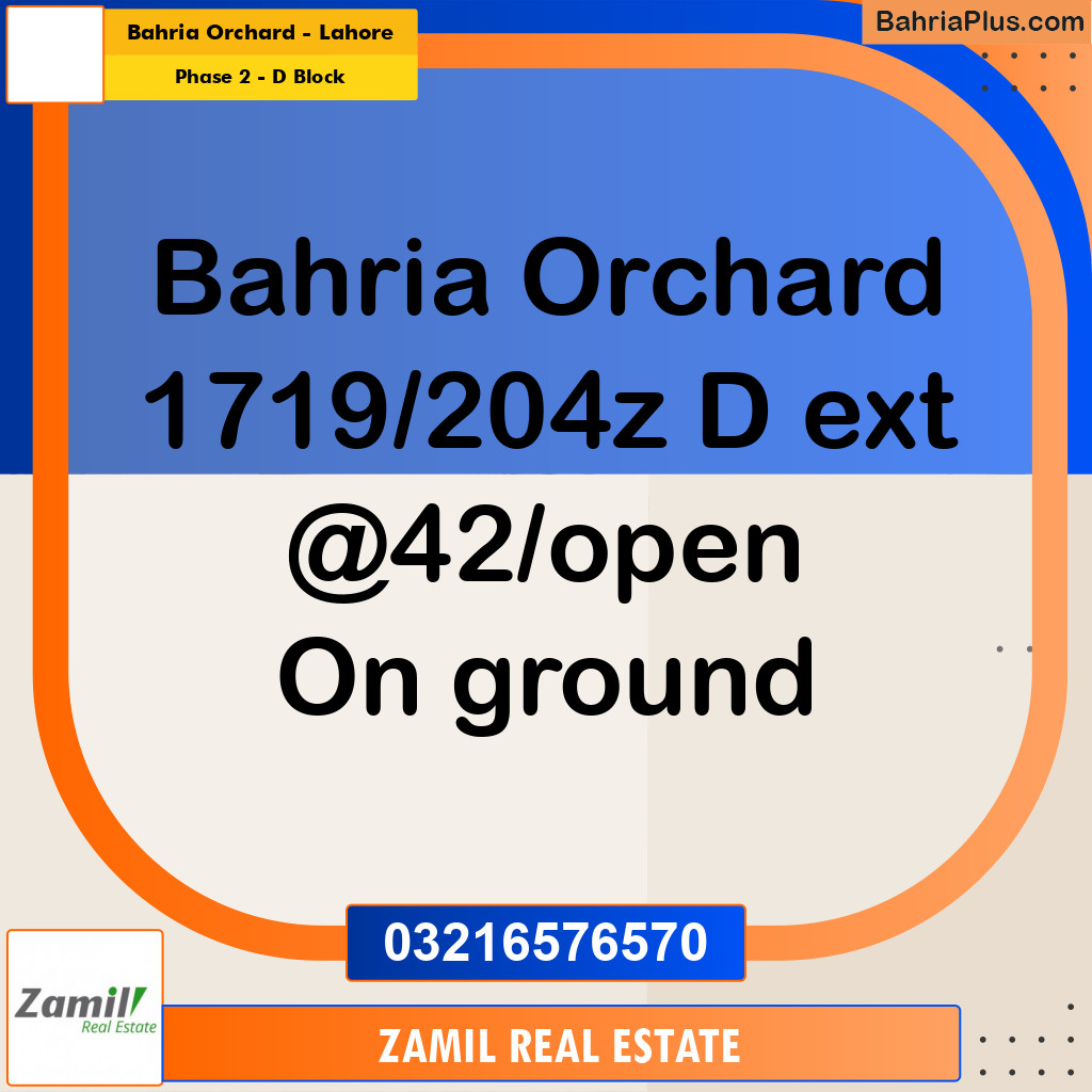 5 Marla Residential Plot for Sale in Phase 2 - D Block -  Bahria Orchard, Lahore - (BP-298611)