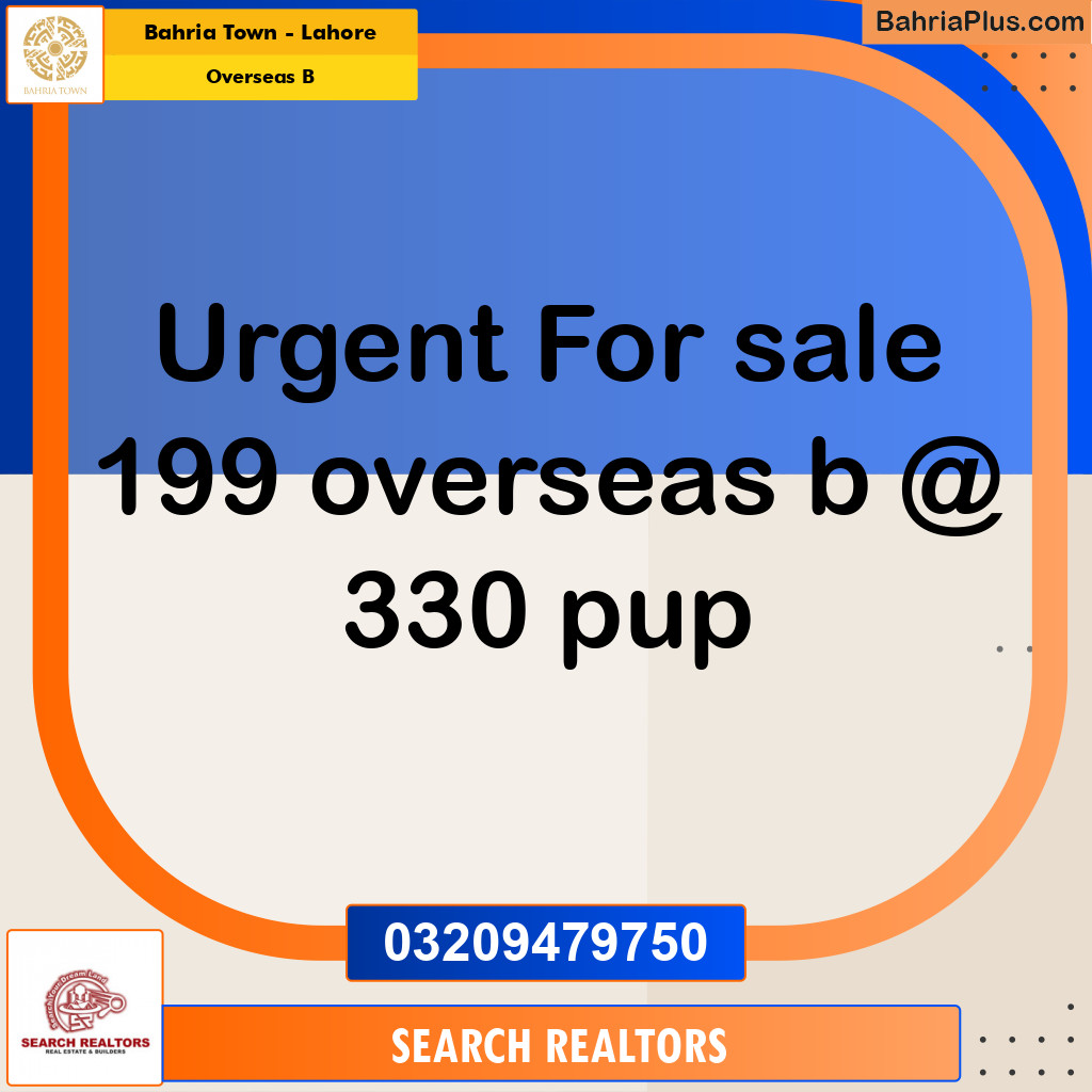 1 Kanal Residential Plot for Sale in Overseas B -  Bahria Town, Lahore - (BP-298636)