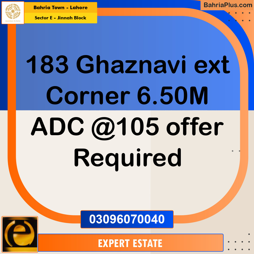 5 Marla Residential Plot for Sale in Sector E - Jinnah Block -  Bahria Town, Lahore - (BP-298787)