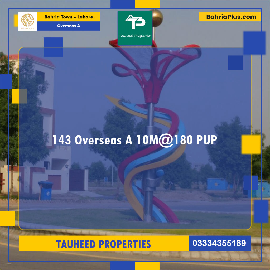 10 Marla Residential Plot for Sale in Overseas A -  Bahria Town, Lahore - (BP-298841)