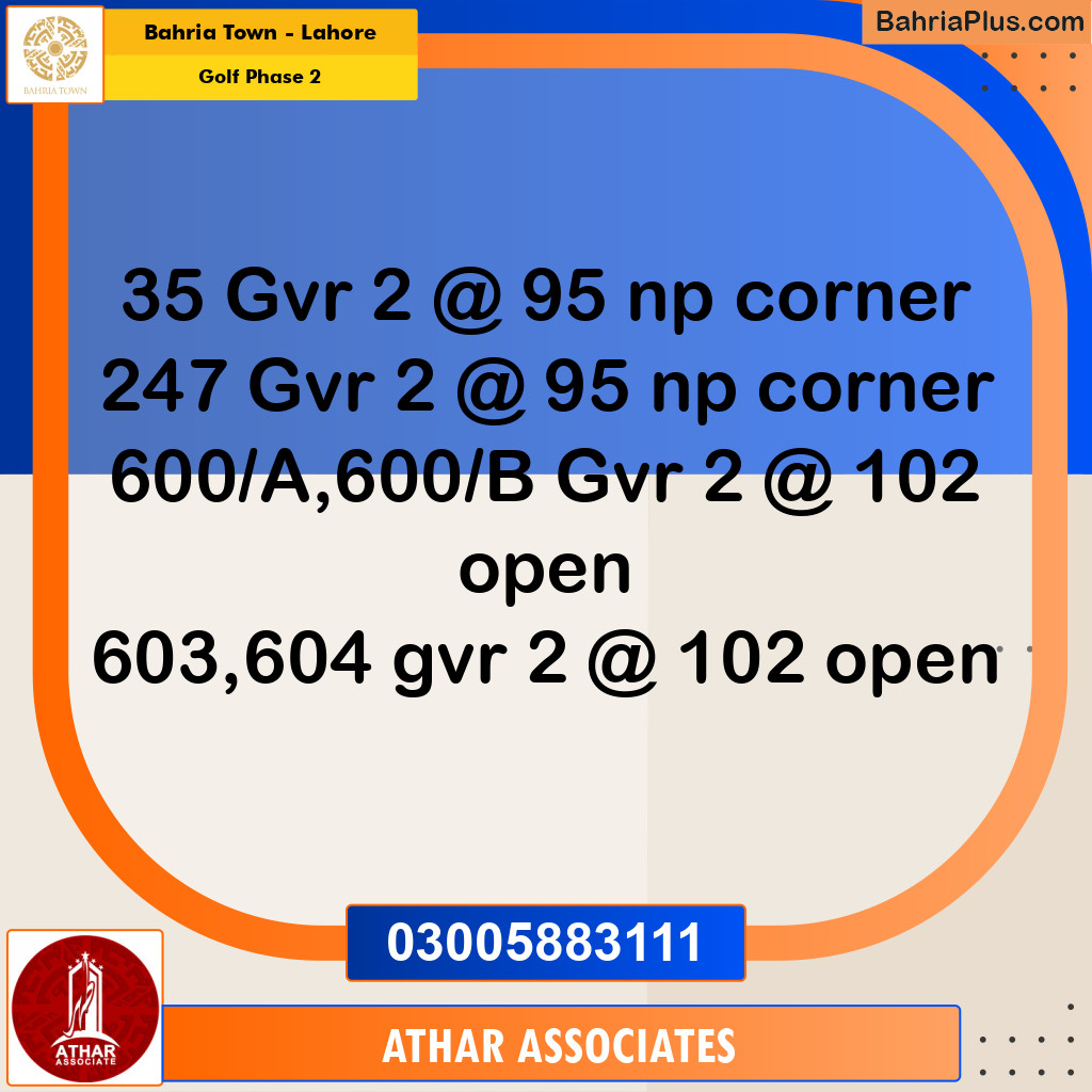 10 Marla Residential Plot for Sale in Golf Phase 2 -  Bahria Town, Lahore - (BP-298888)