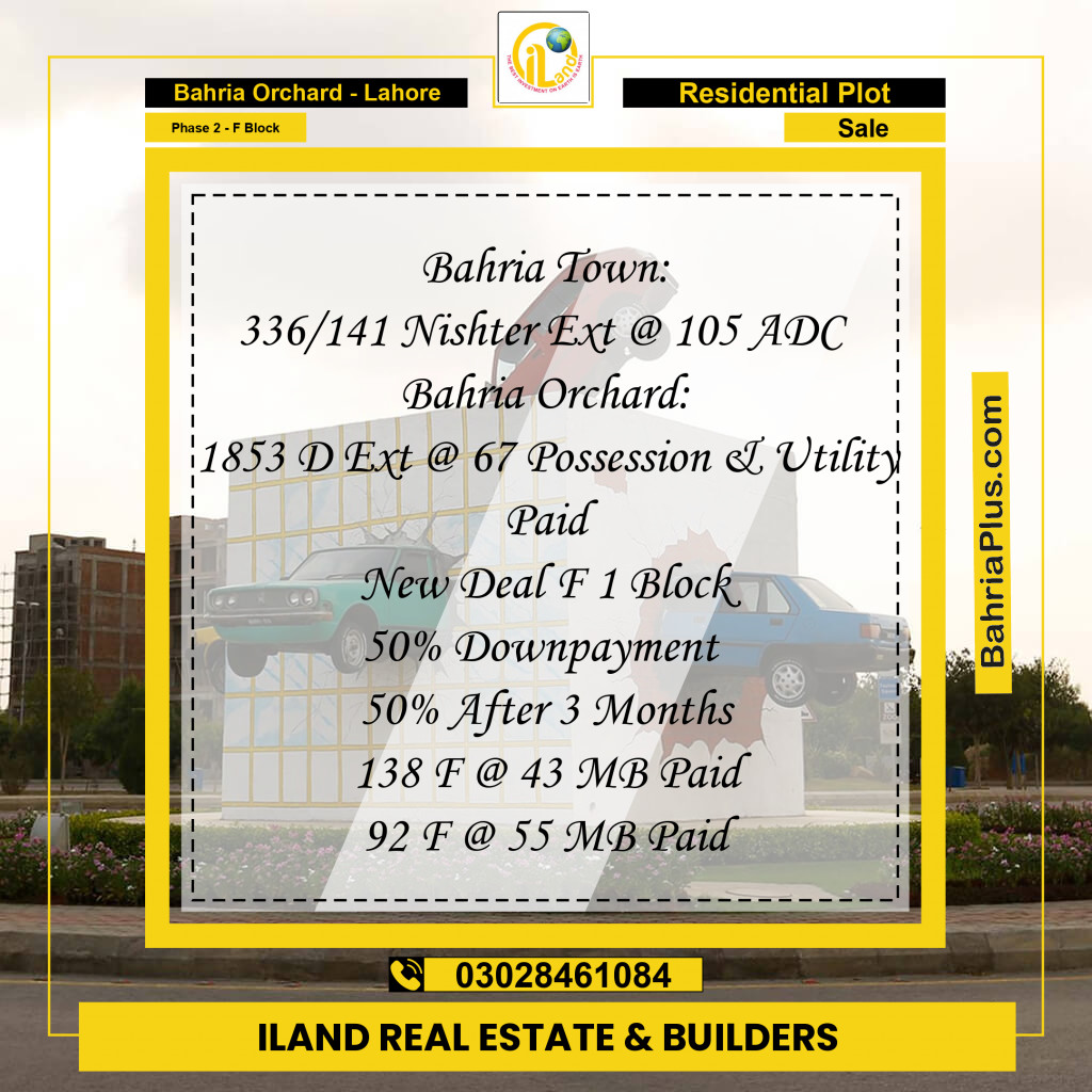 5 Marla Residential Plot for Sale in Phase 2 - F Block -  Bahria Orchard, Lahore - (BP-298909)