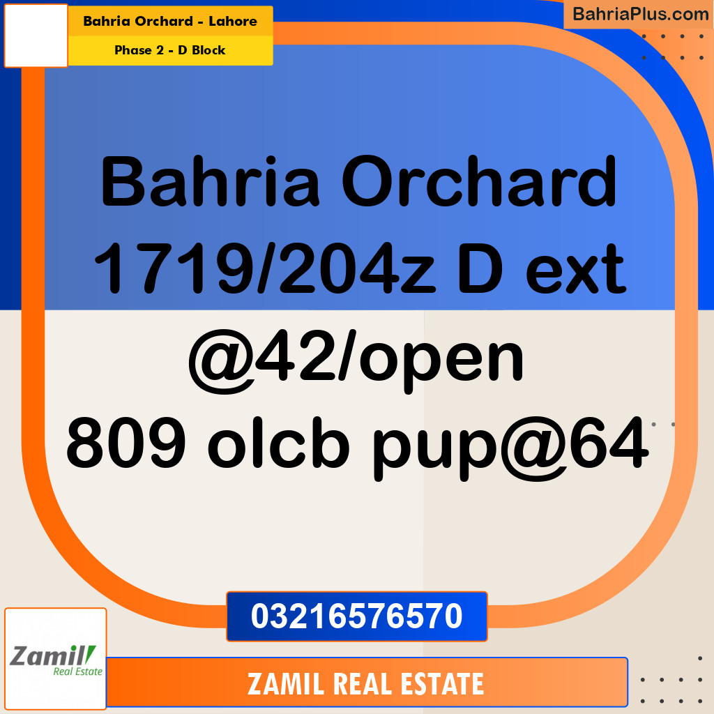 5 Marla Residential Plot for Sale in Phase 2 - D Block -  Bahria Orchard, Lahore - (BP-298927)