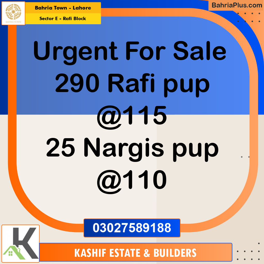 5 Marla Residential Plot for Sale in Sector E - Rafi Block -  Bahria Town, Lahore - (BP-299016)
