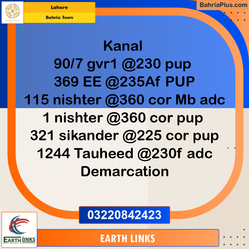 Residential Plot for Sale in Bahria Town, Lahore - (BP-299033)