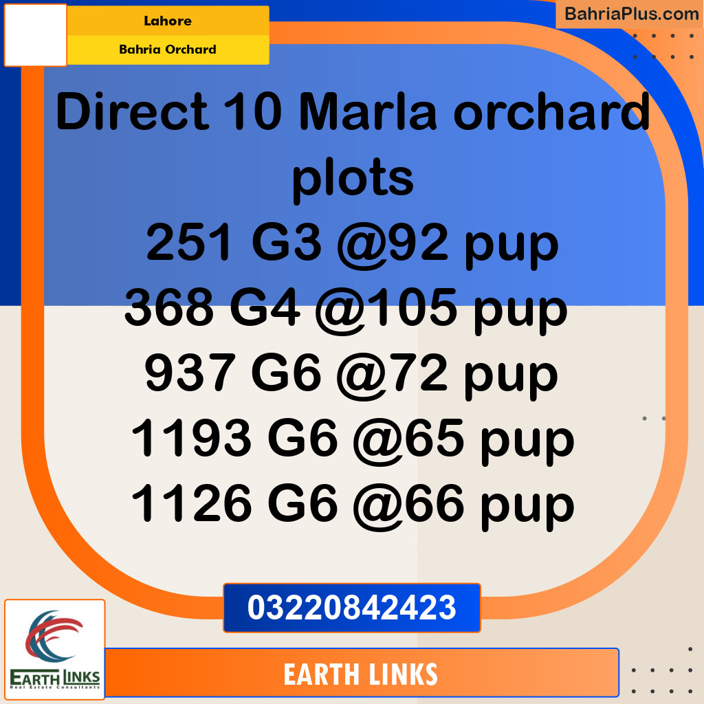 Residential Plot for Sale in Bahria Orchard, Lahore - (BP-299036)