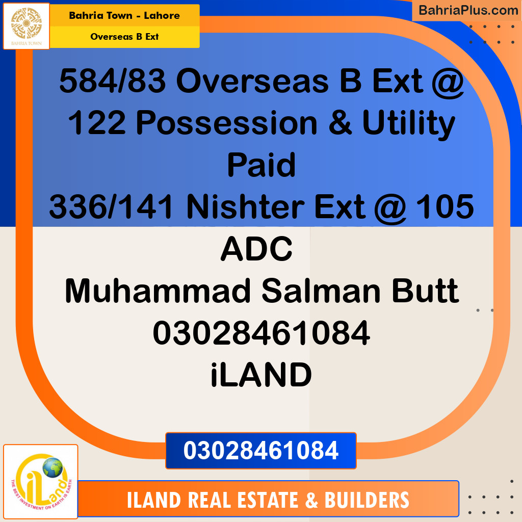 10 Marla Residential Plot for Sale in Overseas B Ext -  Bahria Town, Lahore - (BP-299043)