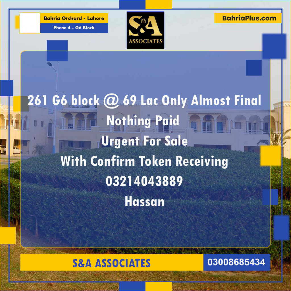 10 Marla Residential Plot for Sale in Phase 4 - G6 Block -  Bahria Orchard, Lahore - (BP-299075)