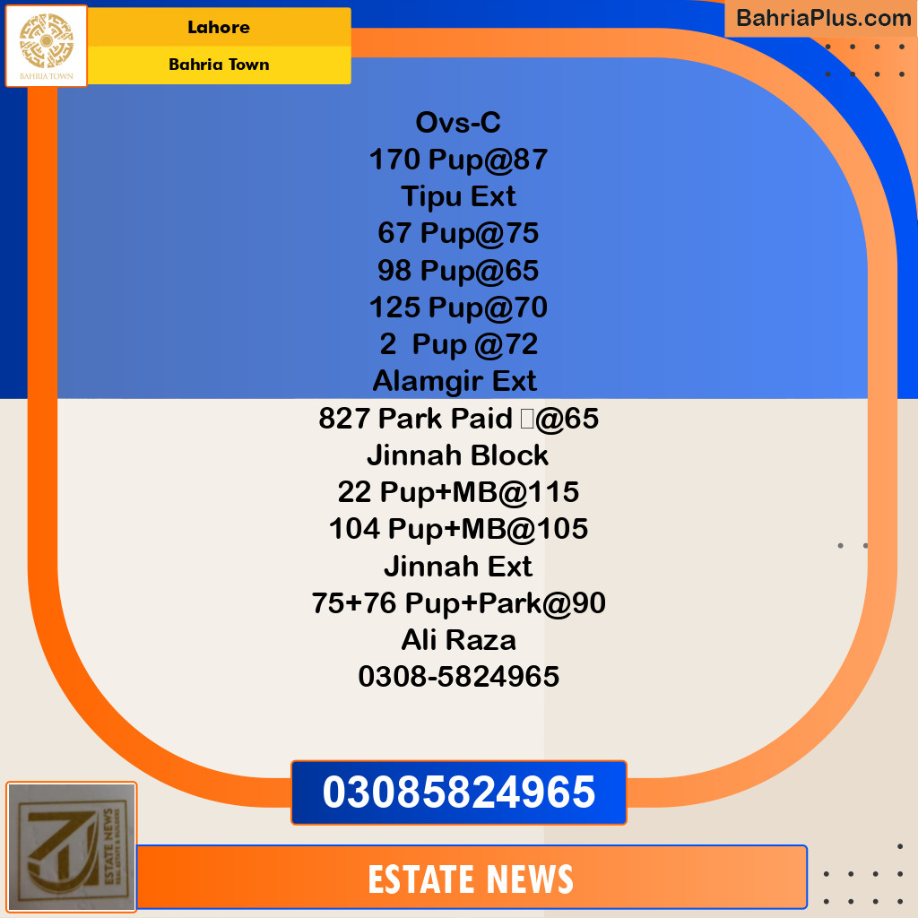 5 Marla Residential Plot for Sale in Bahria Town, Lahore - (BP-299155)