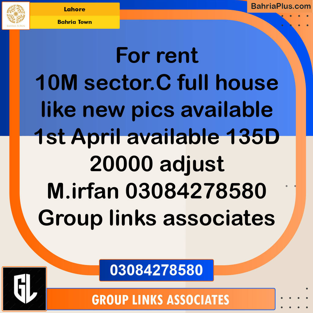Residential House for Rent in Bahria Town, Lahore - (BP-299186)
