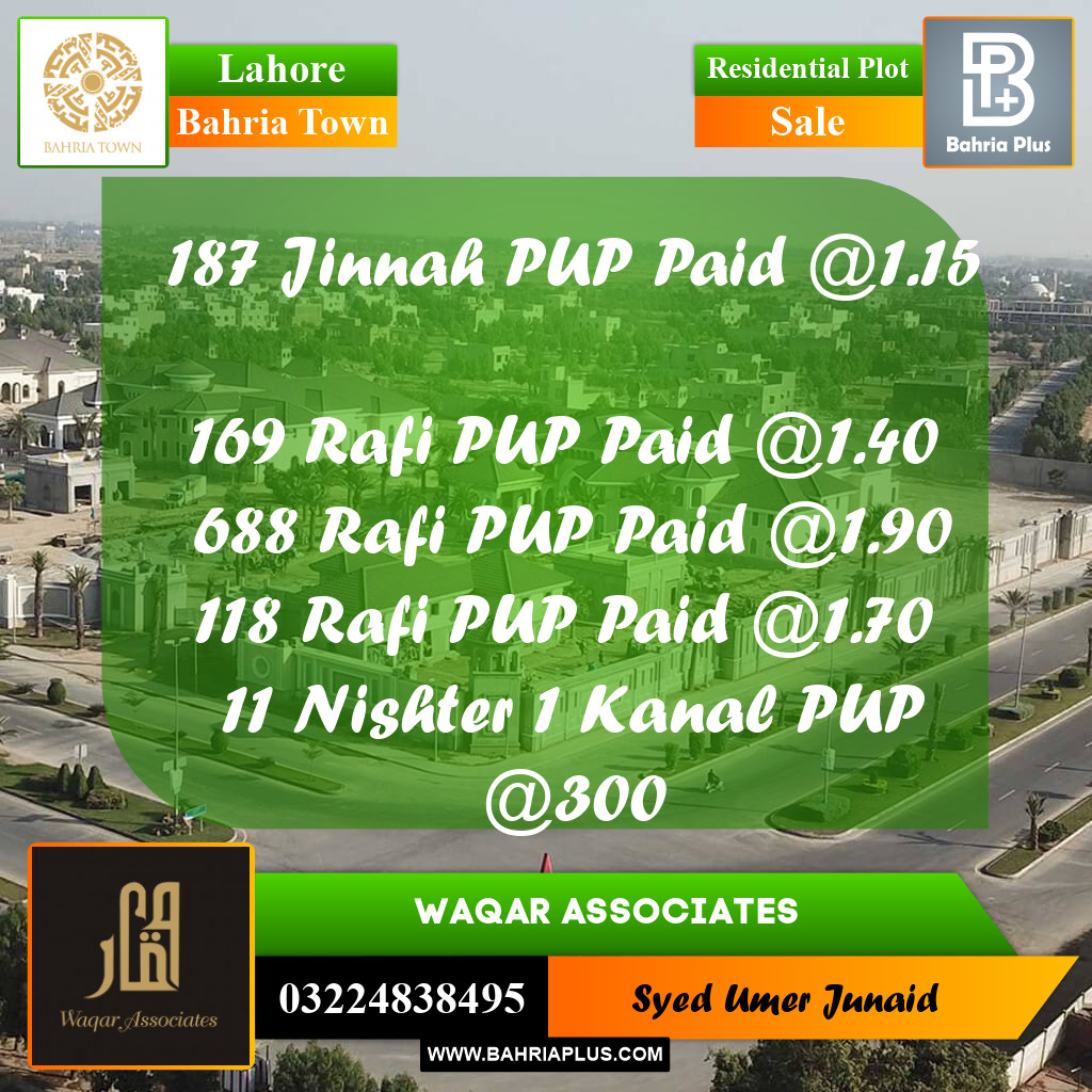 Residential Plot for Sale in Bahria Town, Lahore - (BP-299229)