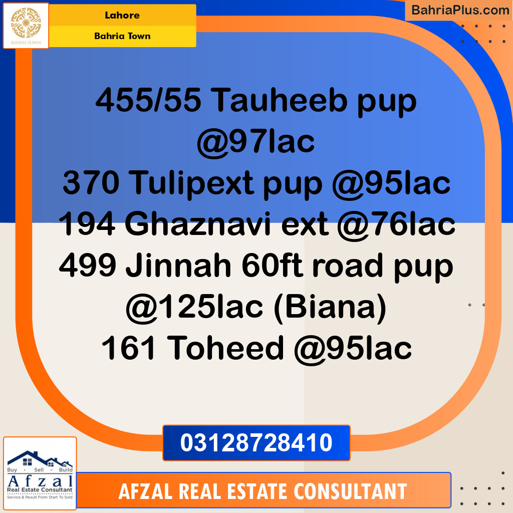 Residential Plot for Sale in Bahria Town, Lahore - (BP-299235)