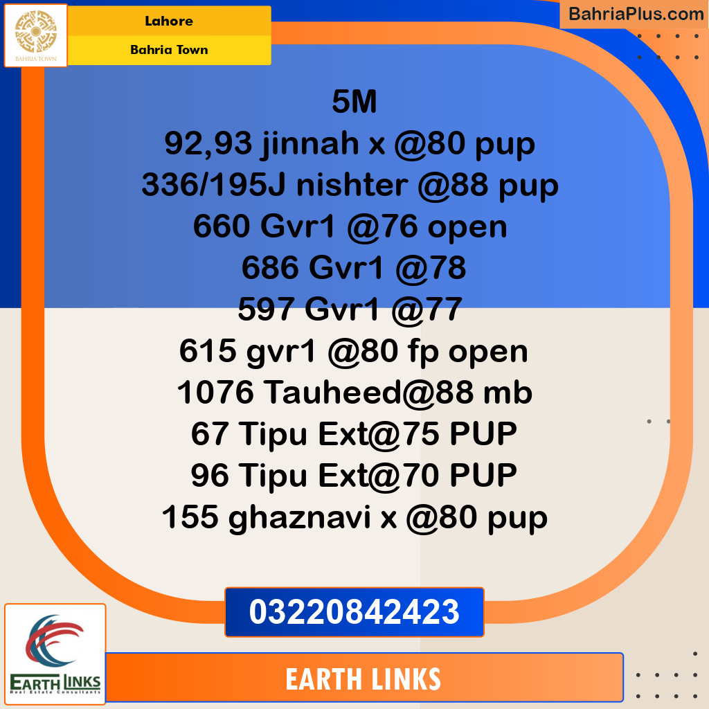 Residential Plot for Sale in Bahria Town, Lahore - (BP-299243)