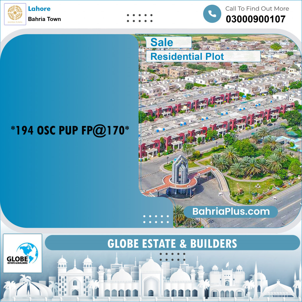 Residential Plot for Sale in Bahria Town, Lahore - (BP-299278)