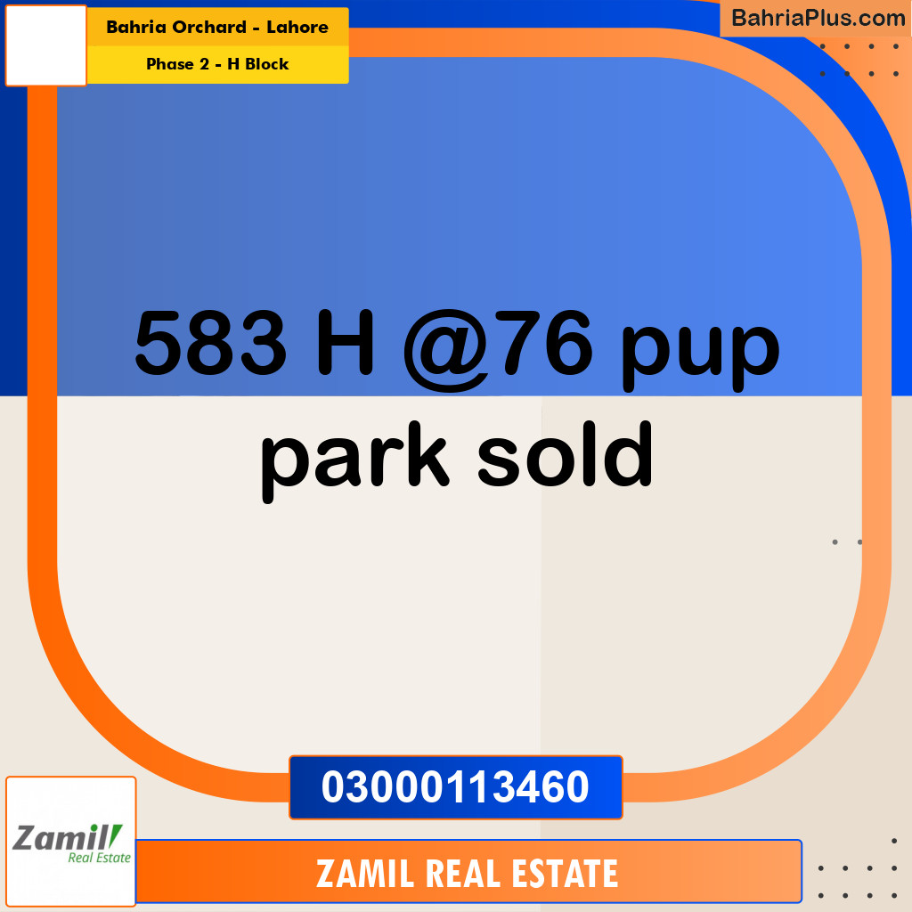 8 Marla Residential Plot for Sale in Phase 2 - H Block -  Bahria Orchard, Lahore - (BP-299295)