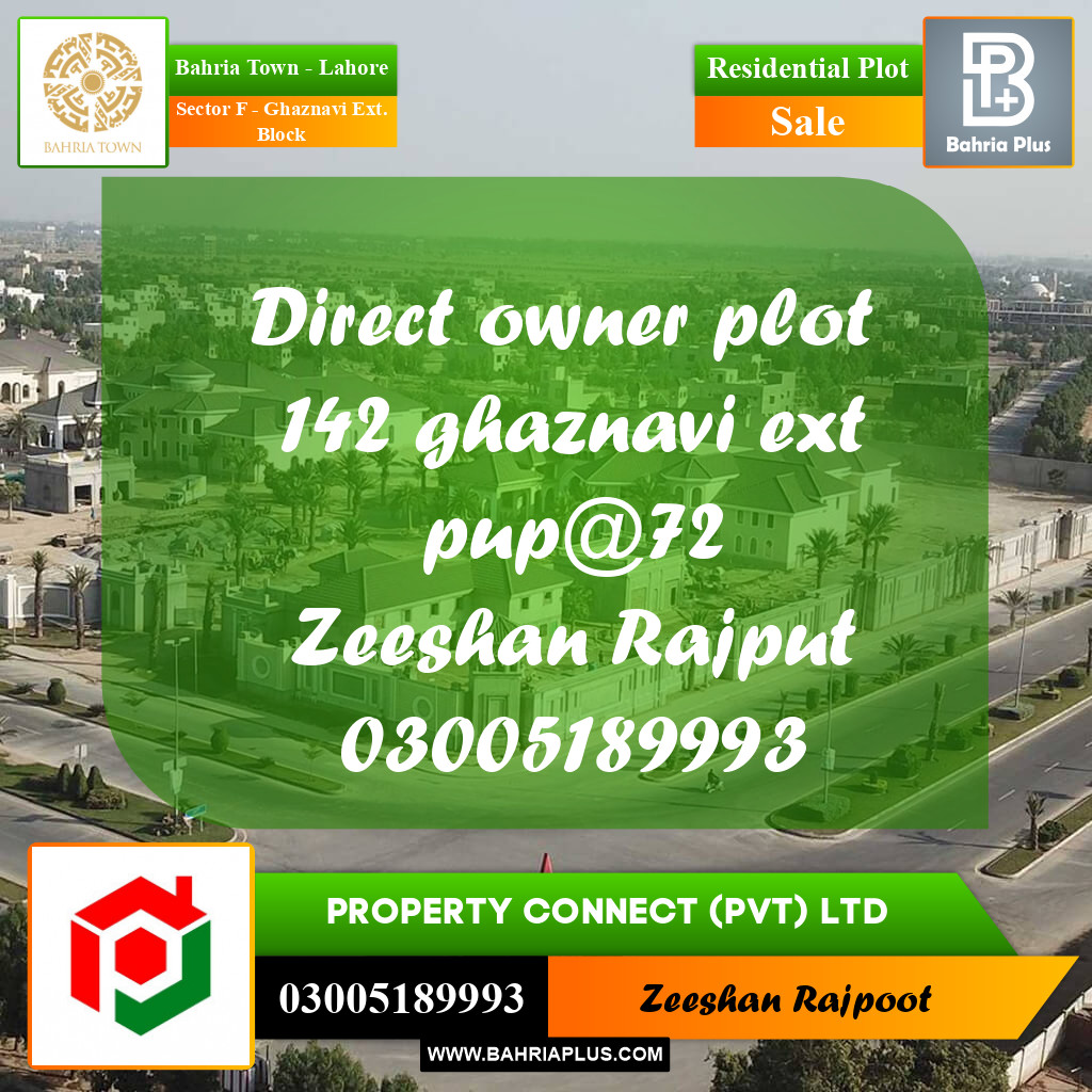 Residential Plot for Sale in Sector F - Ghaznavi Ext. Block -  Bahria Town, Lahore - (BP-299374)