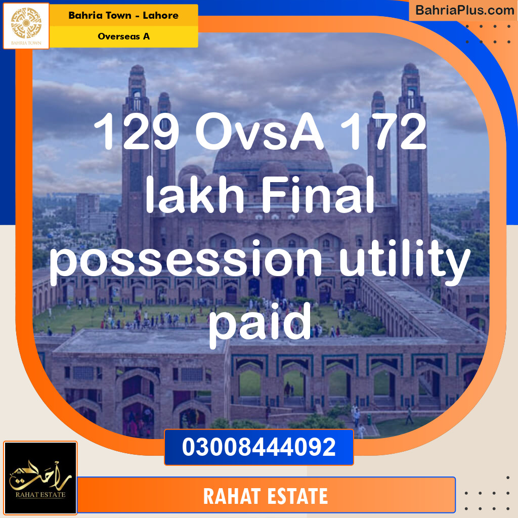 10 Marla Residential Plot for Sale in Overseas A -  Bahria Town, Lahore - (BP-299407)