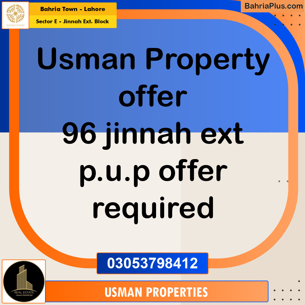 5 Marla Residential Plot for Sale in Sector E - Jinnah Ext. Block -  Bahria Town, Lahore - (BP-299594)