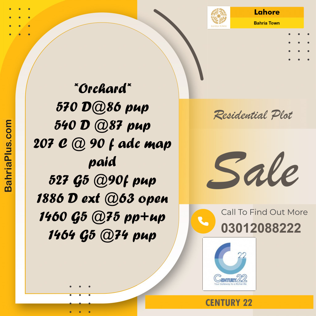 Residential Plot for Sale in Bahria Town, Lahore - (BP-299595)