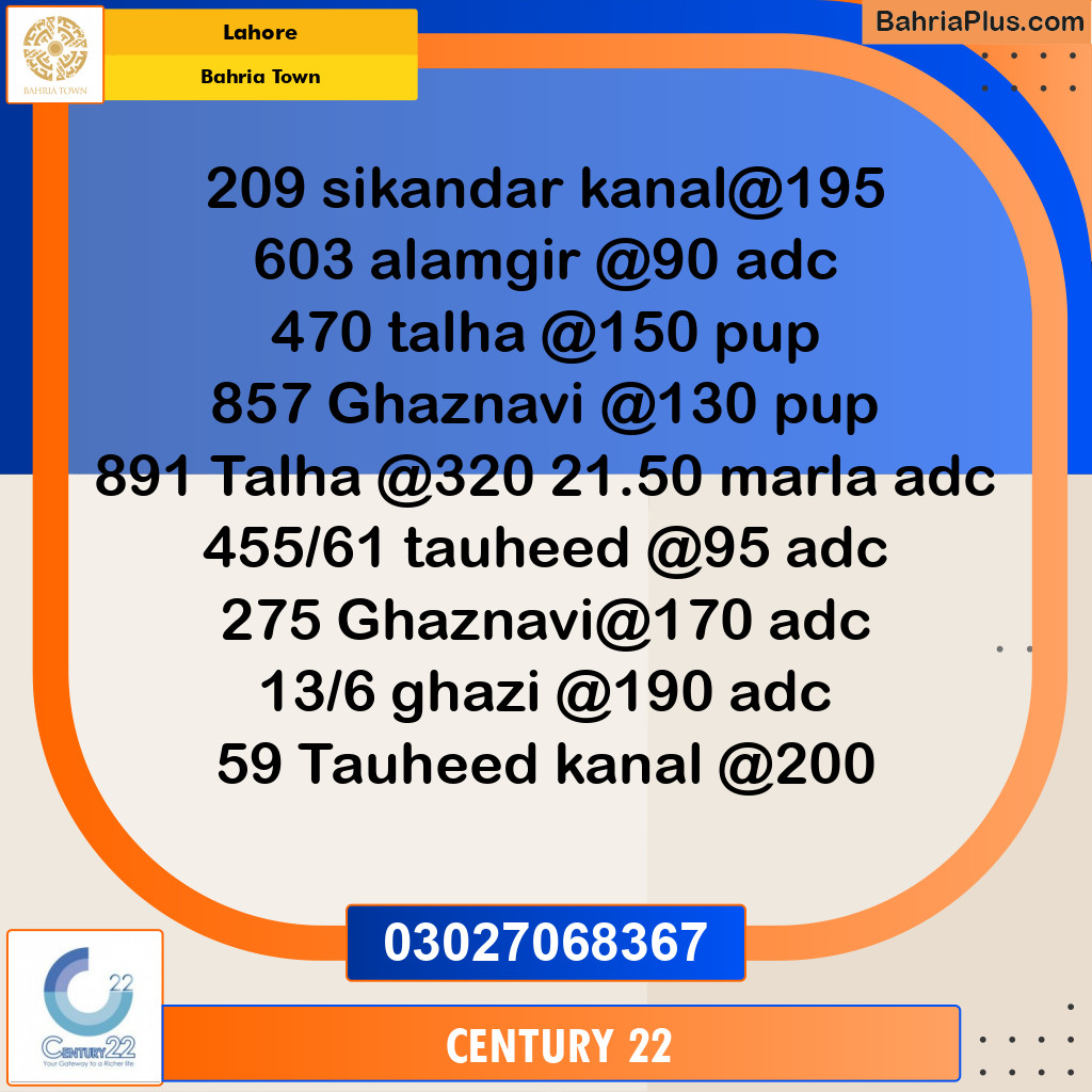 Residential Plot for Sale in Bahria Town, Lahore - (BP-299625)