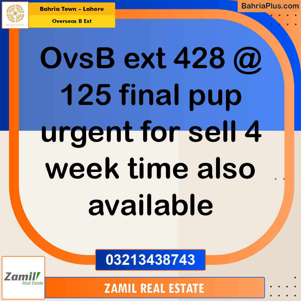 10 Marla Residential Plot for Sale in Overseas B Ext -  Bahria Town, Lahore - (BP-299648)