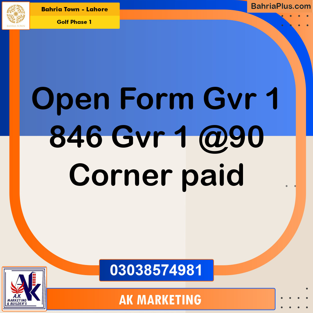 10 Marla Residential Plot for Sale in Golf Phase 1 -  Bahria Town, Lahore - (BP-299693)