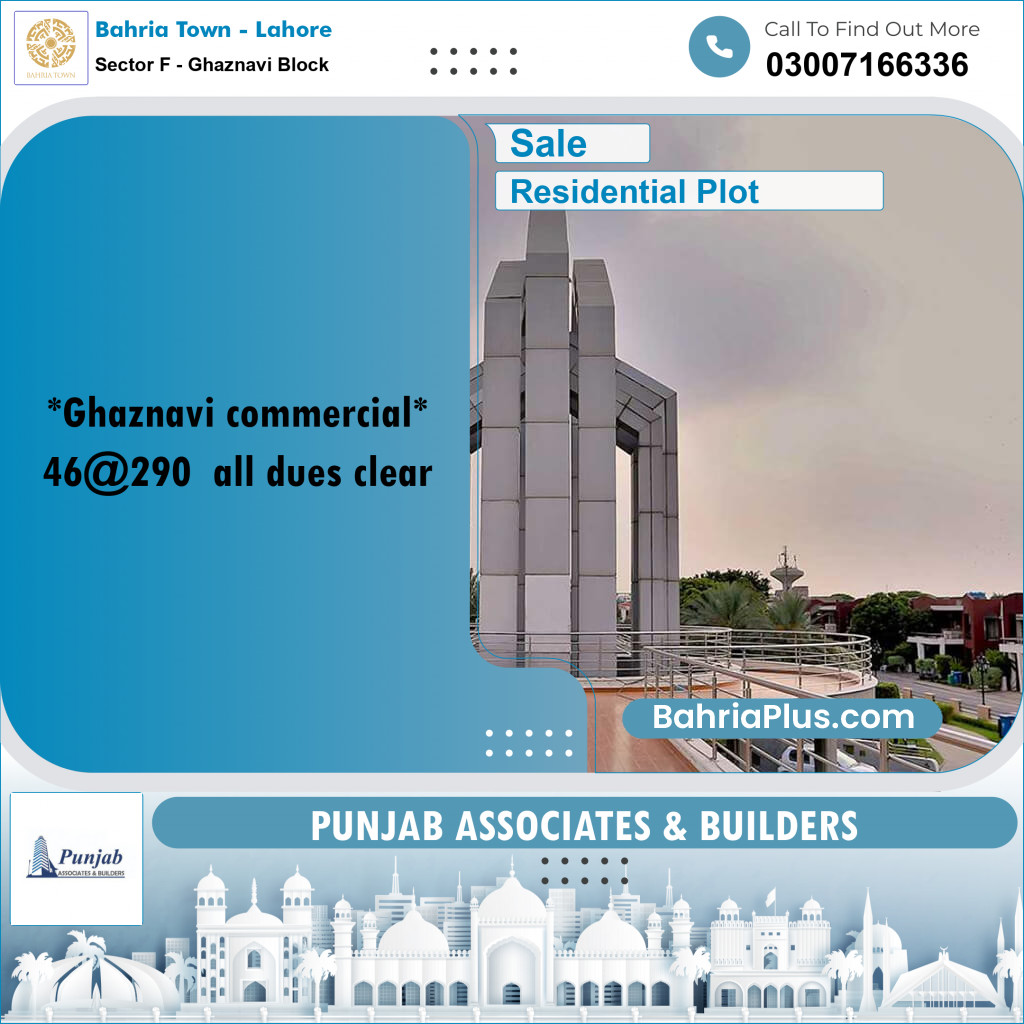 Residential Plot for Sale in Sector F - Ghaznavi Block -  Bahria Town, Lahore - (BP-299709)