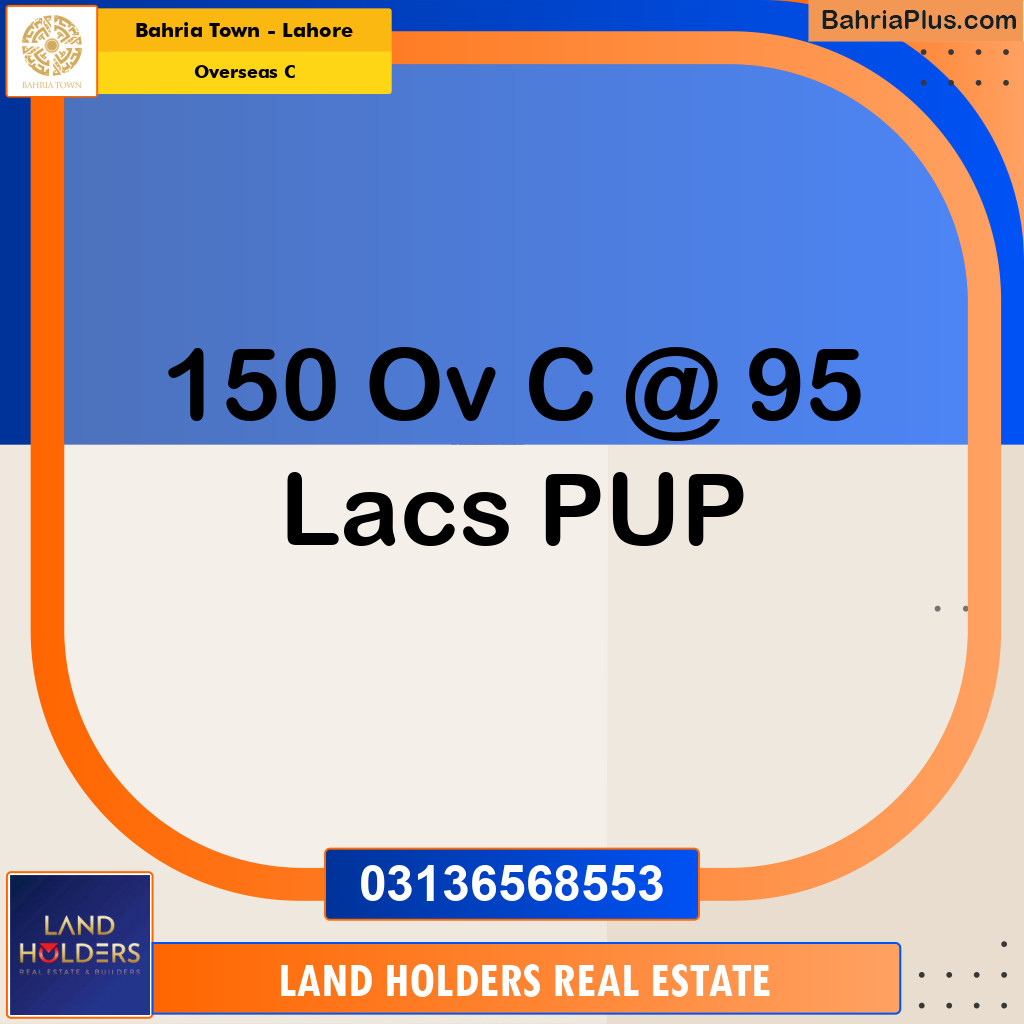 5 Marla Residential Plot for Sale in Overseas C -  Bahria Town, Lahore - (BP-299808)