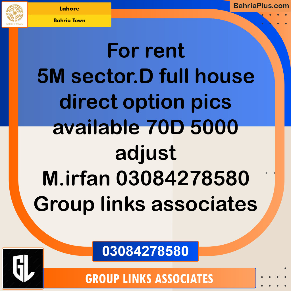 Residential House for Rent in Bahria Town, Lahore - (BP-299957)