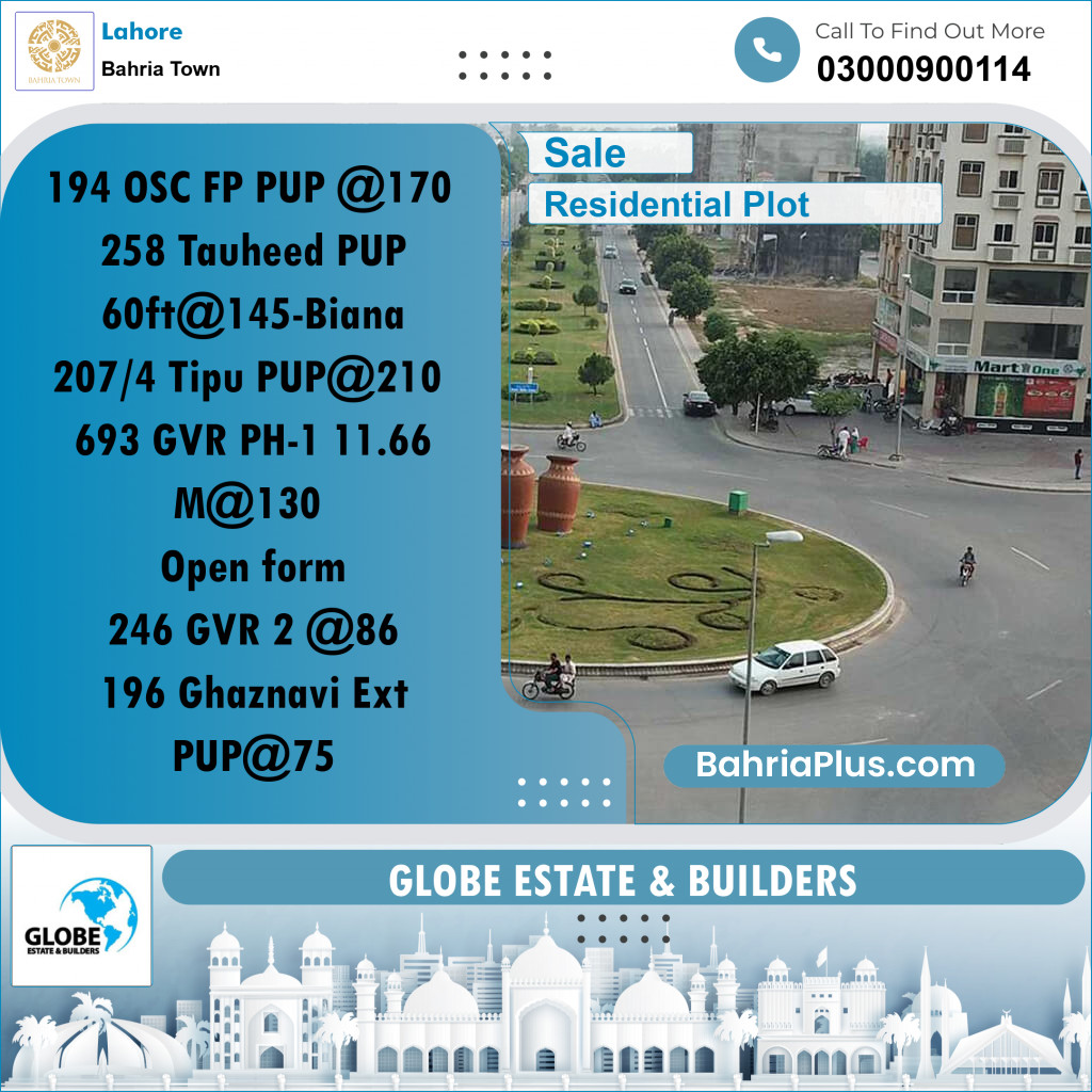 Residential Plot for Sale in Bahria Town, Lahore - (BP-299959)