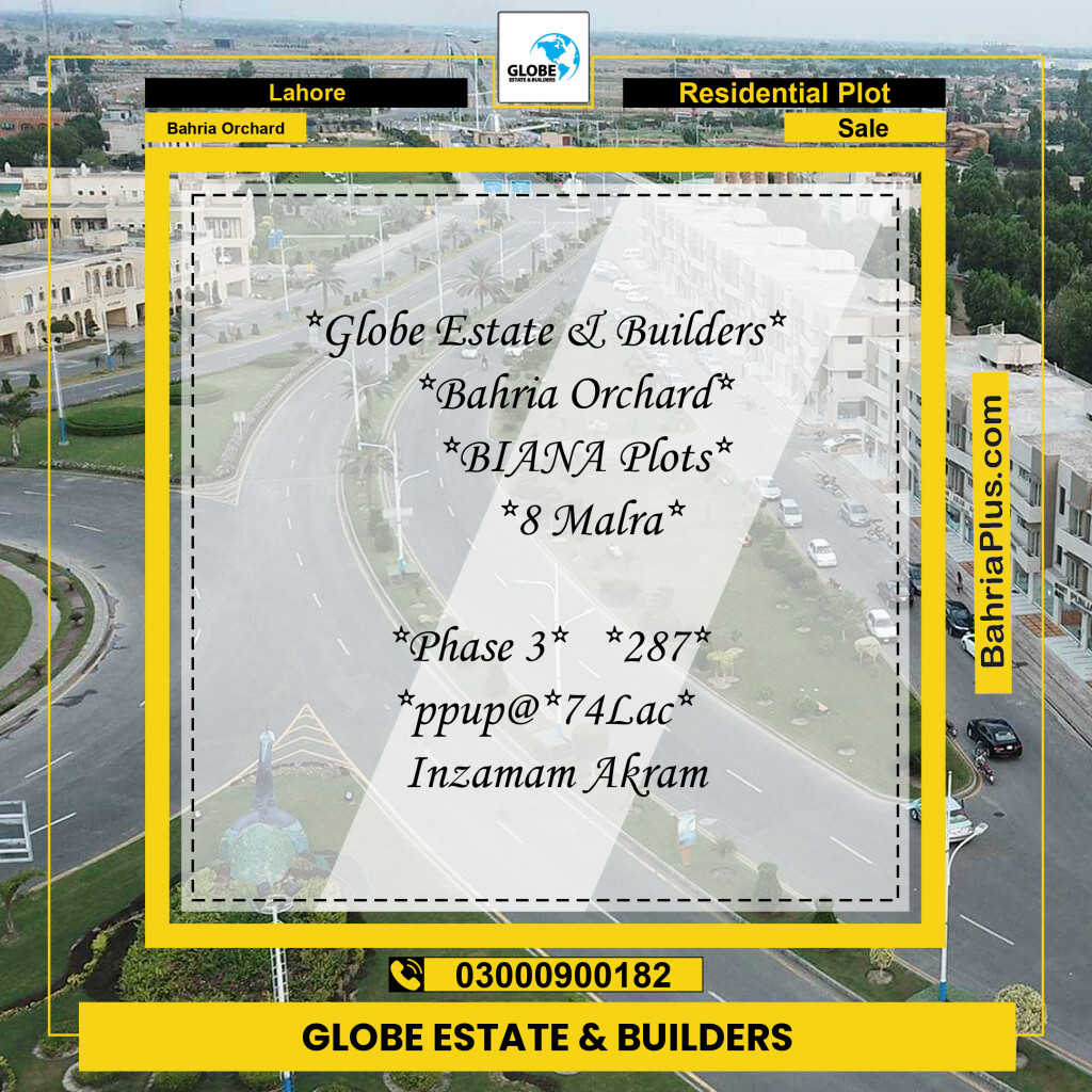 8 Marla Residential Plot for Sale in Bahria Orchard, Lahore - (BP-300060)