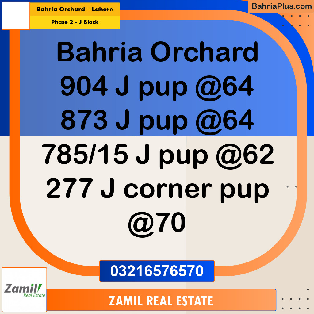 8 Marla Residential Plot for Sale in Phase 2 - J Block -  Bahria Orchard, Lahore - (BP-300185)