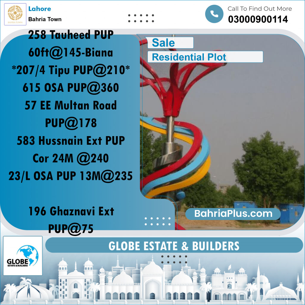 Residential Plot for Sale in Bahria Town, Lahore - (BP-300240)