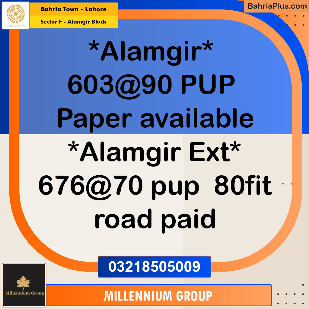 10 Marla Residential Plot for Sale in Sector F - Alamgir Block -  Bahria Town, Lahore - (BP-300435)