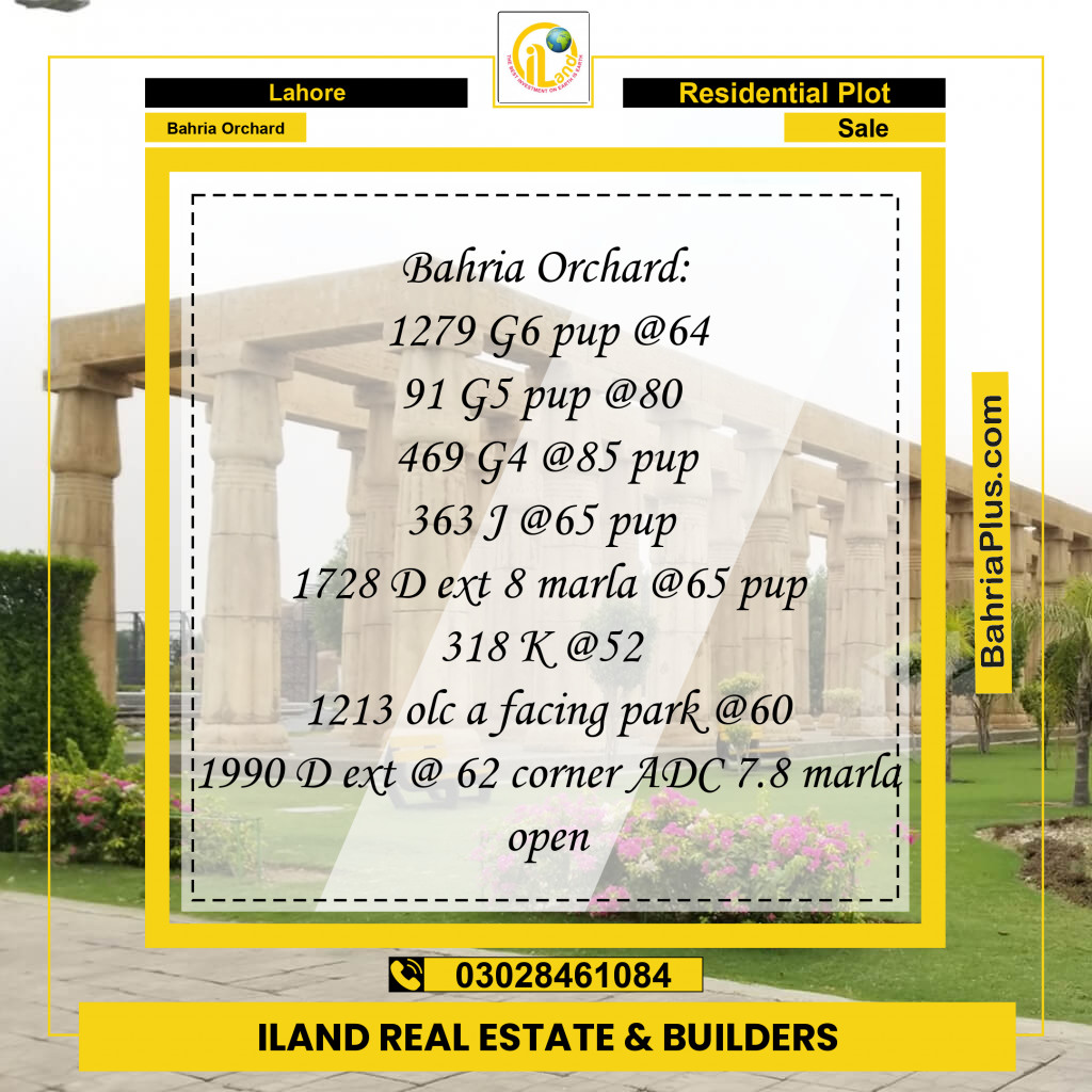 Residential Plot for Sale in Bahria Orchard, Lahore - (BP-300535)