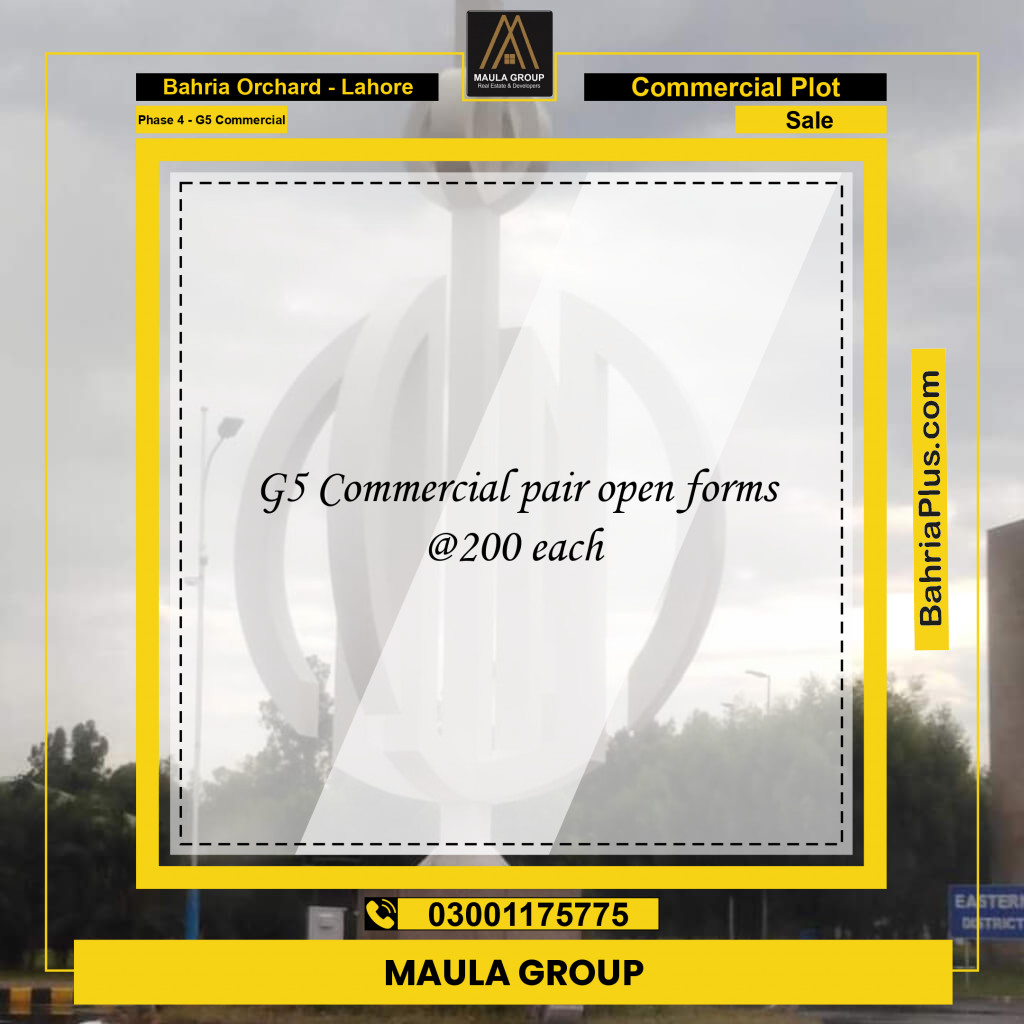 5 Marla Commercial Plot for Sale in Phase 4 - G5 Commercial -  Bahria Orchard, Lahore - (BP-300570)