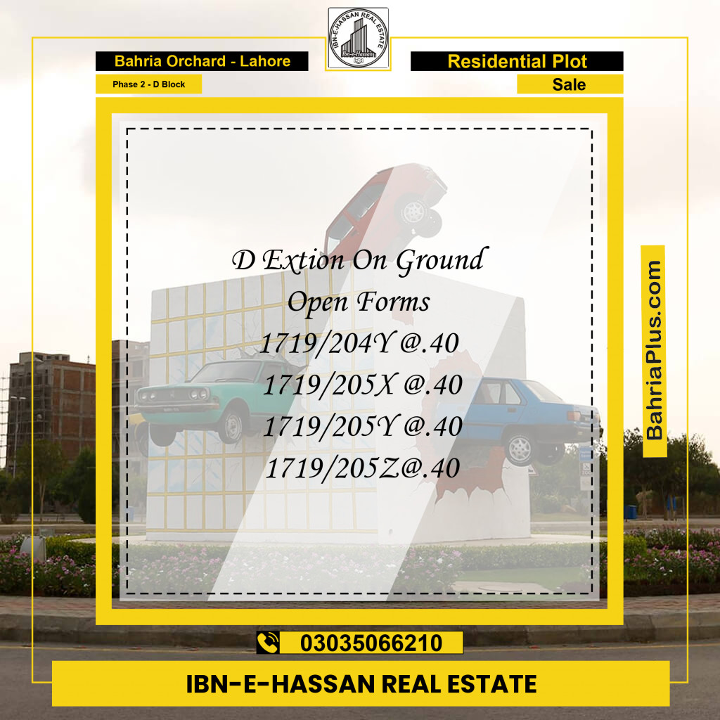 5 Marla Residential Plot for Sale in Phase 2 - D Block -  Bahria Orchard, Lahore - (BP-300612)